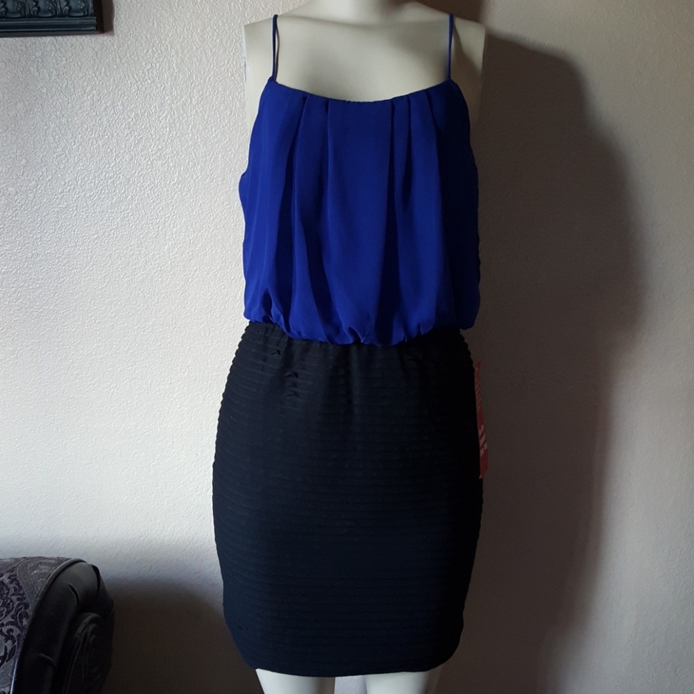 Royal blue &black dress